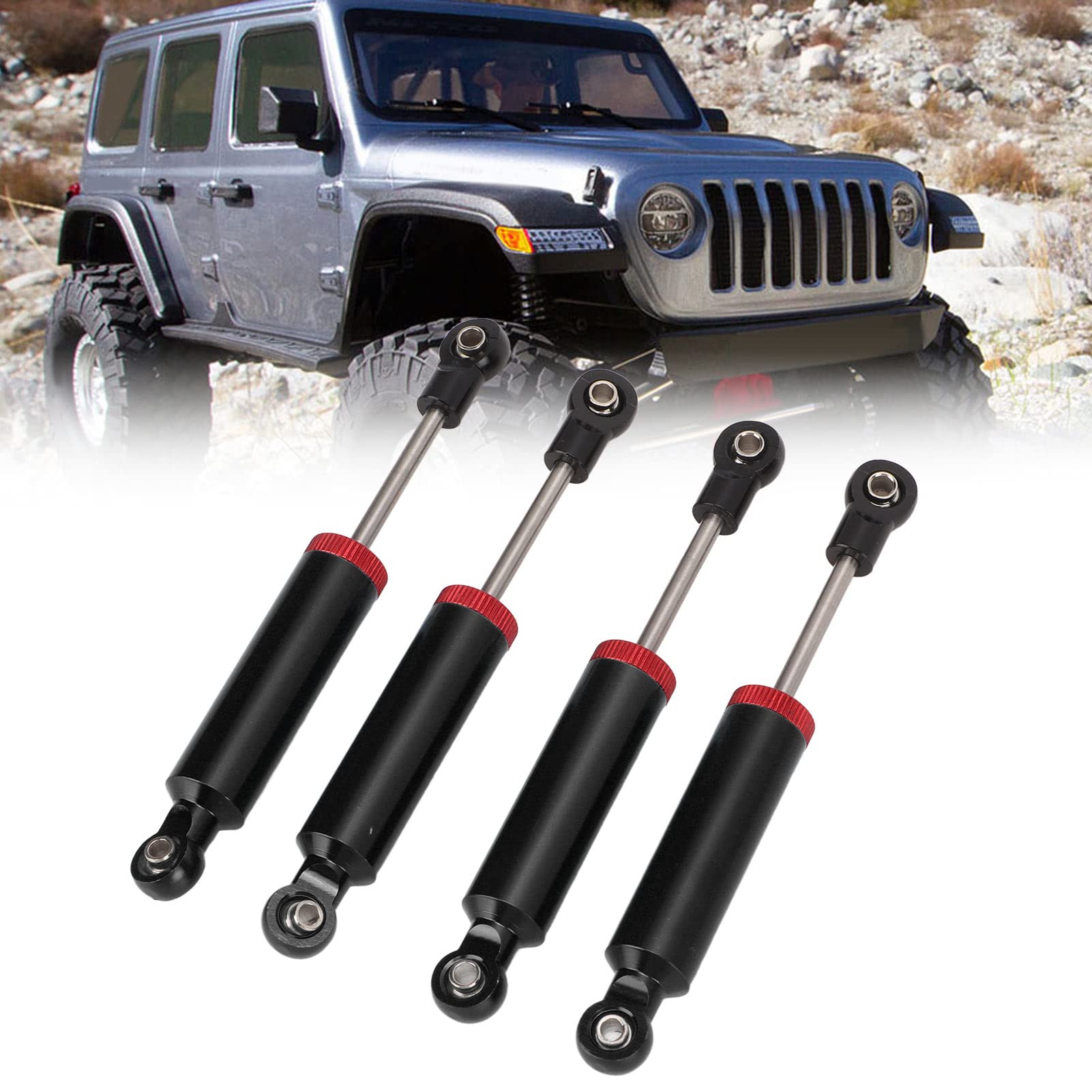 pezzi RC Ammortizzatore 100mm Ammortizzatore con molla interna per SCX10 1/10 RC Crawler Car (Nero) - 3