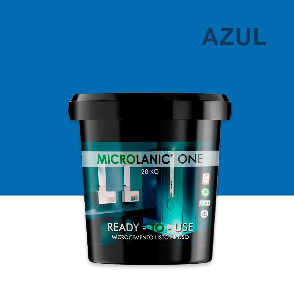 Microcemento Azul MICROLANIC ONE FINO 20KG 40m2 Microcemento Listo al Uso de grano Fino ...