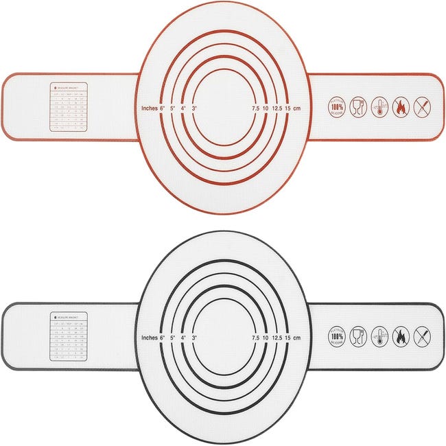 Set Da 2 Tappetini In Silicone Per Forno Con Manico Lungo – Antiaderenti, Resistenti Al Calore (-40°C A 240°C), Inclusi Tagliapasta E Spazzola – YADOBIG