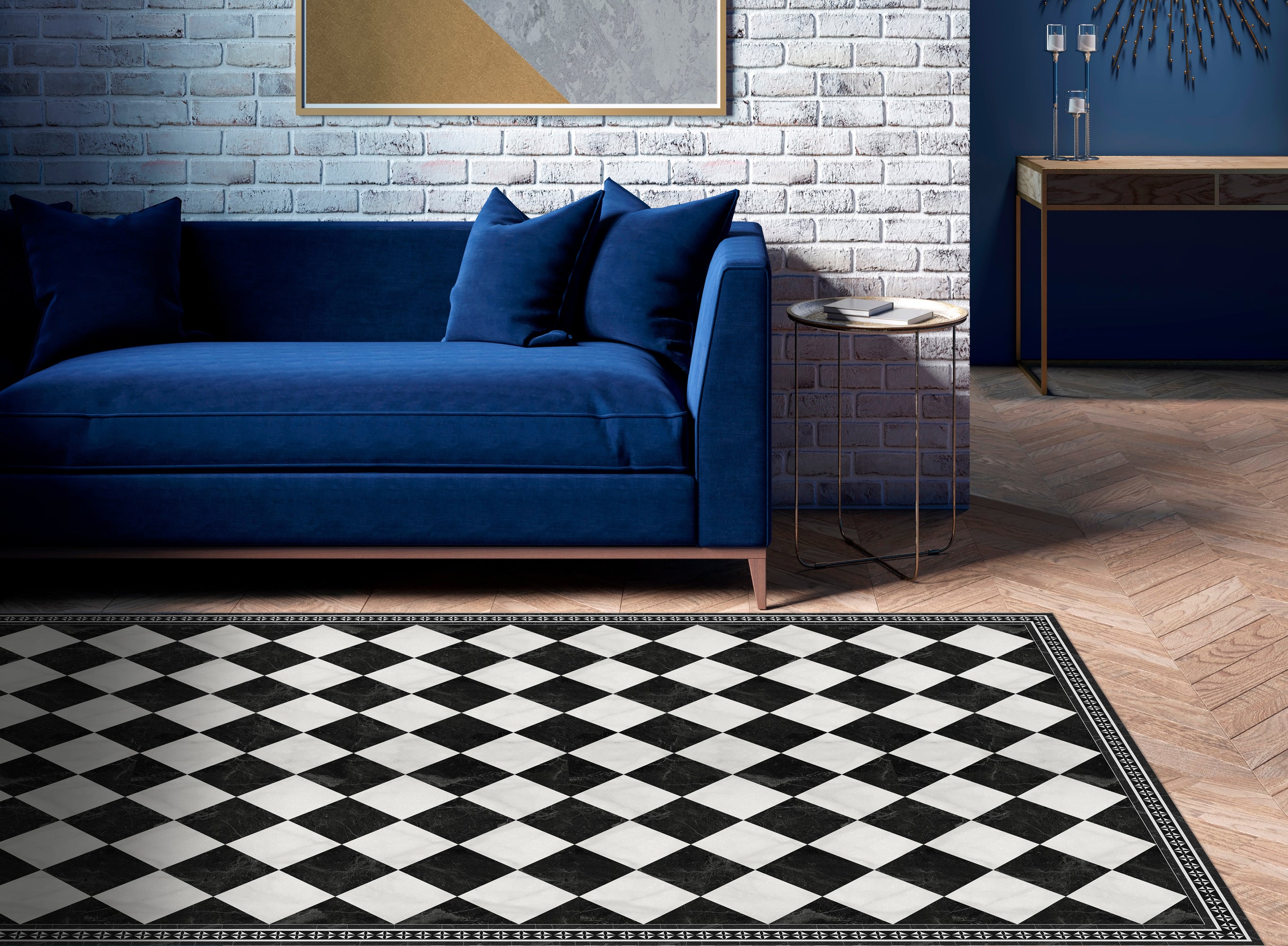 Tapis antidérapant en vinyle Galileo 66x250 cm -PVC imprimé, lavable, ignifuge, pour le salon et la cuisine, style hydraulique - 5