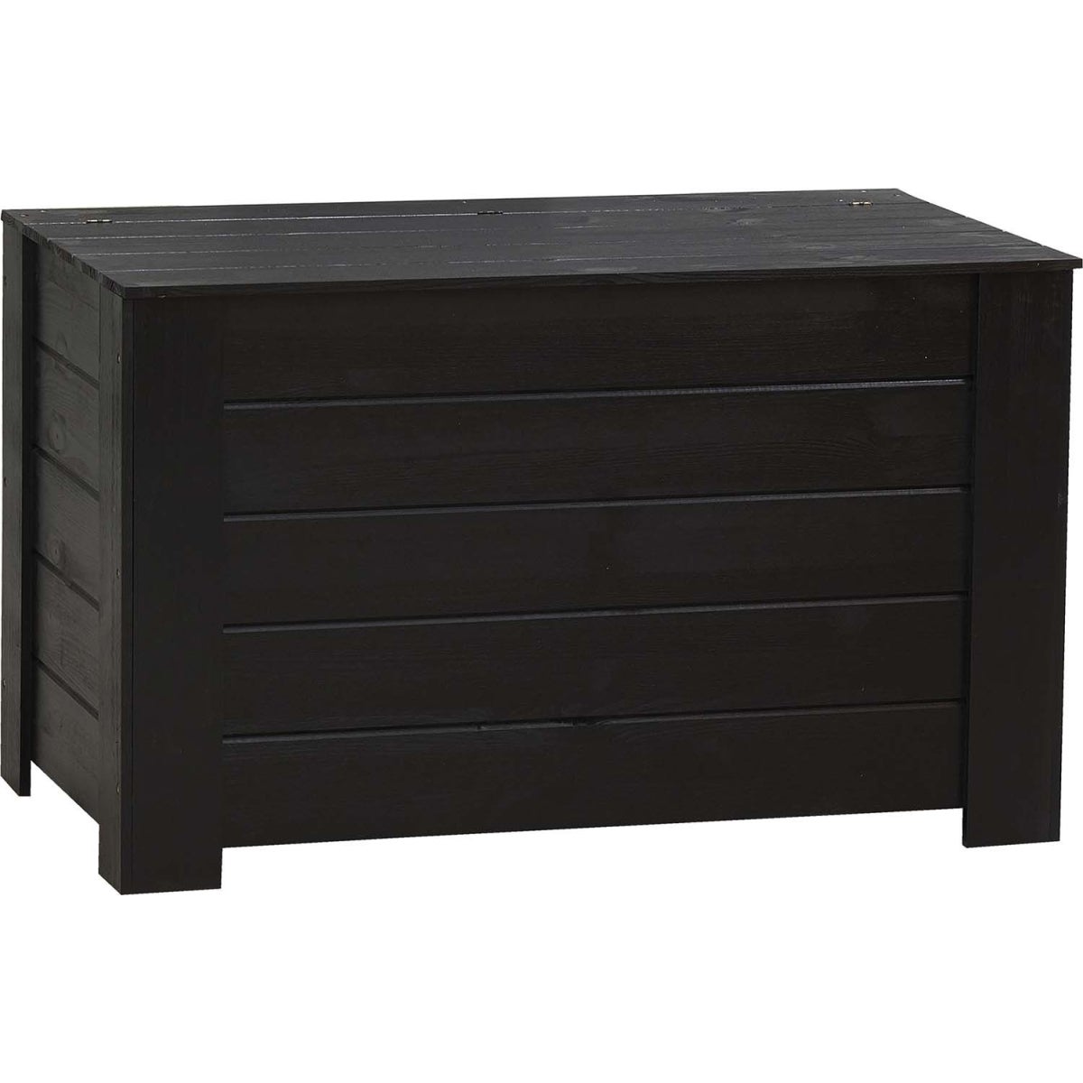 Coffre de rangement en pin 77 x 40 x 50 cm noir Pinus | Leroy Merlin