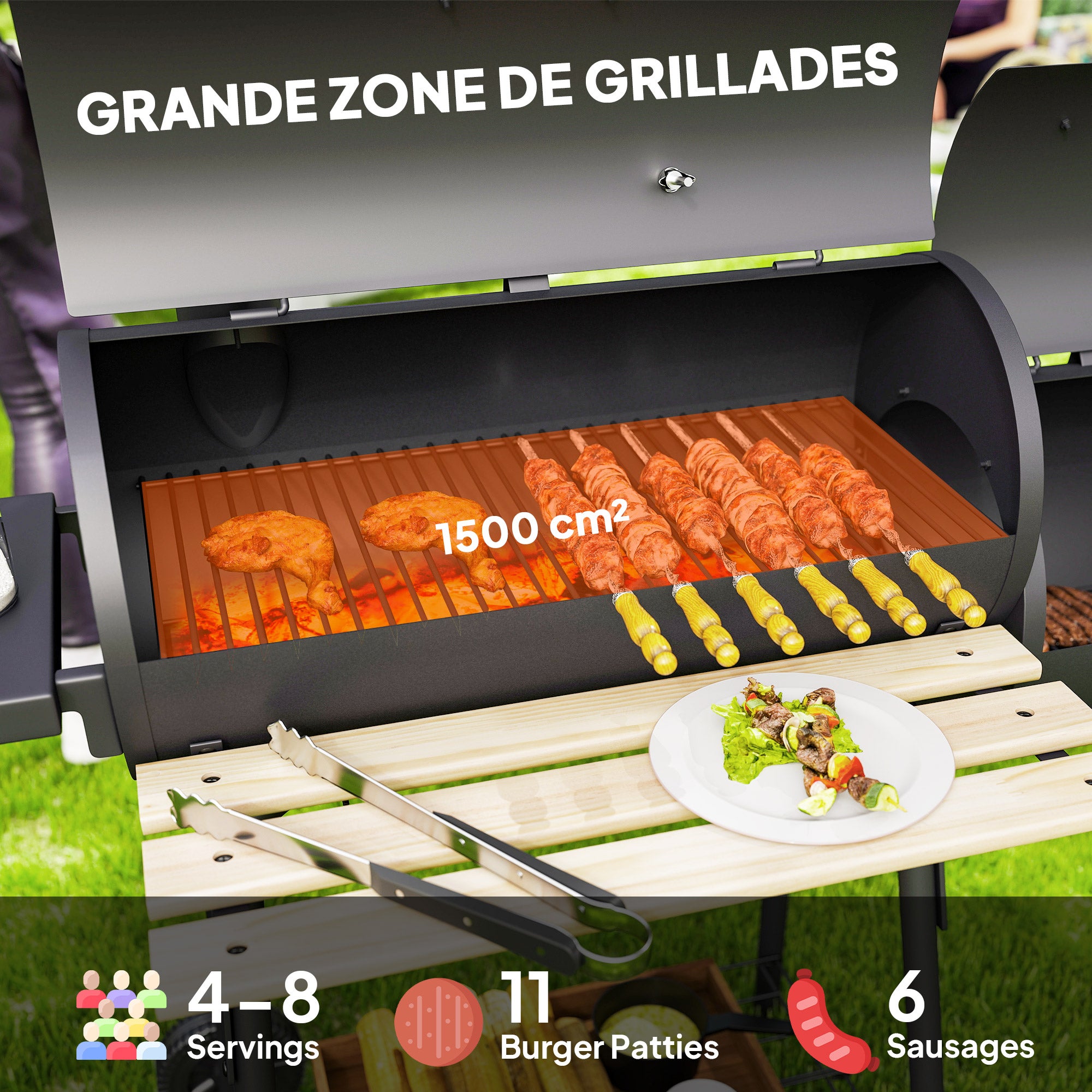 Barbecue au charbon Outsunny en Acier - 5