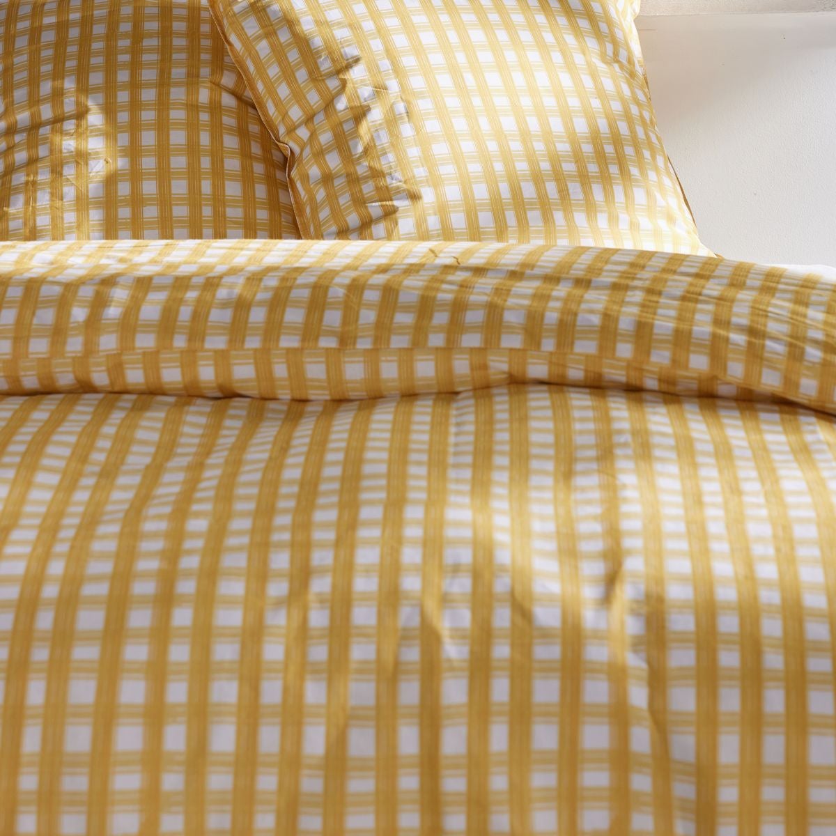 Parure de lit imprimé A carreaux Coton SUNSHINE LUCILE - 2