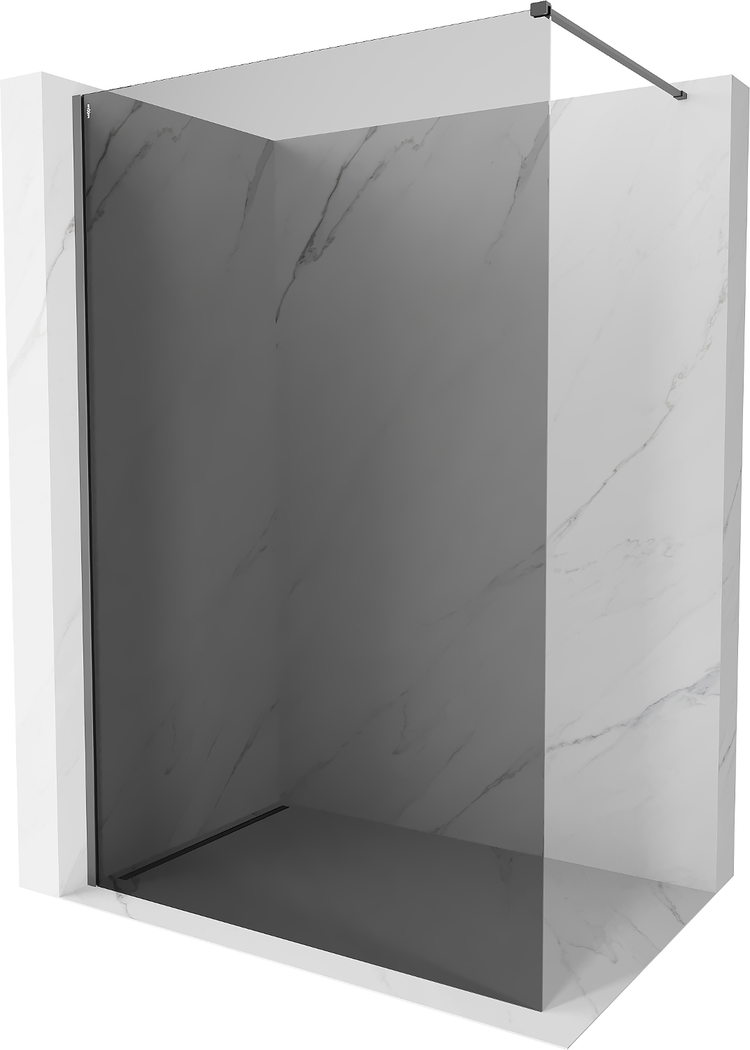 Mexen Kioto-X ścianka prysznicowa Walk-in 130 x 200 cm, grafit 10 mm, gun metal - 800-130-101-95-40-X
