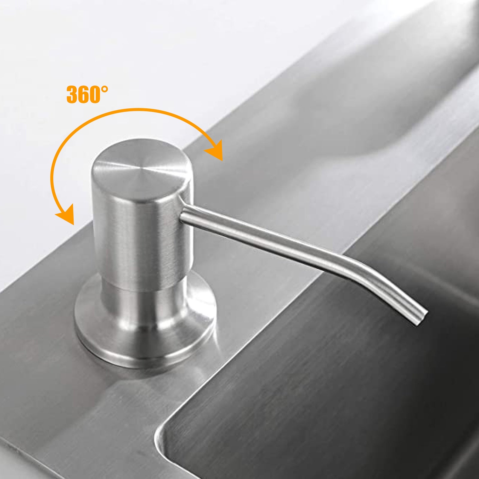 Distributeur de Savon Évier 350ml Inox Brosse Rechargeable Cuisine Salle de Bain - 5