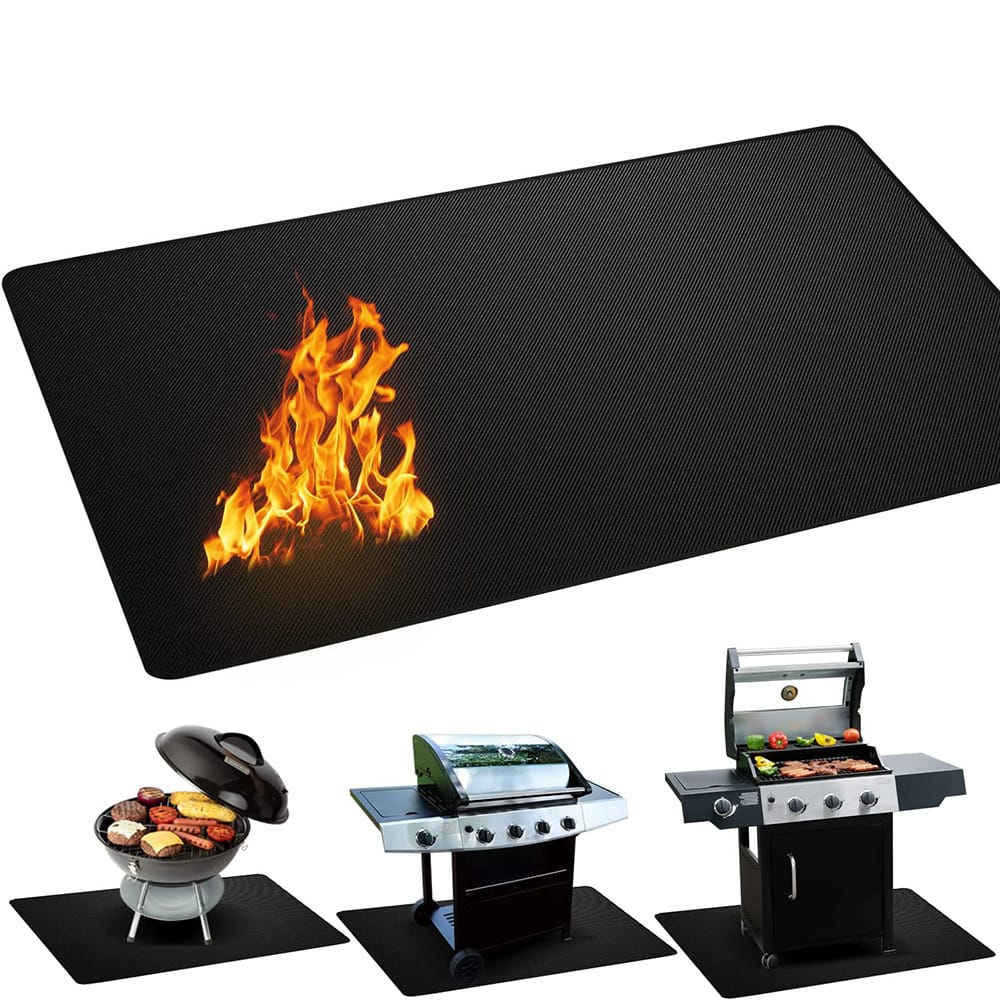 Mata pod grill 122x76cm - ognioodporna mata do grilla - odporna na olej - wodoodporna - mata podłogowa do grilla - ochrona przed grillowaniem
