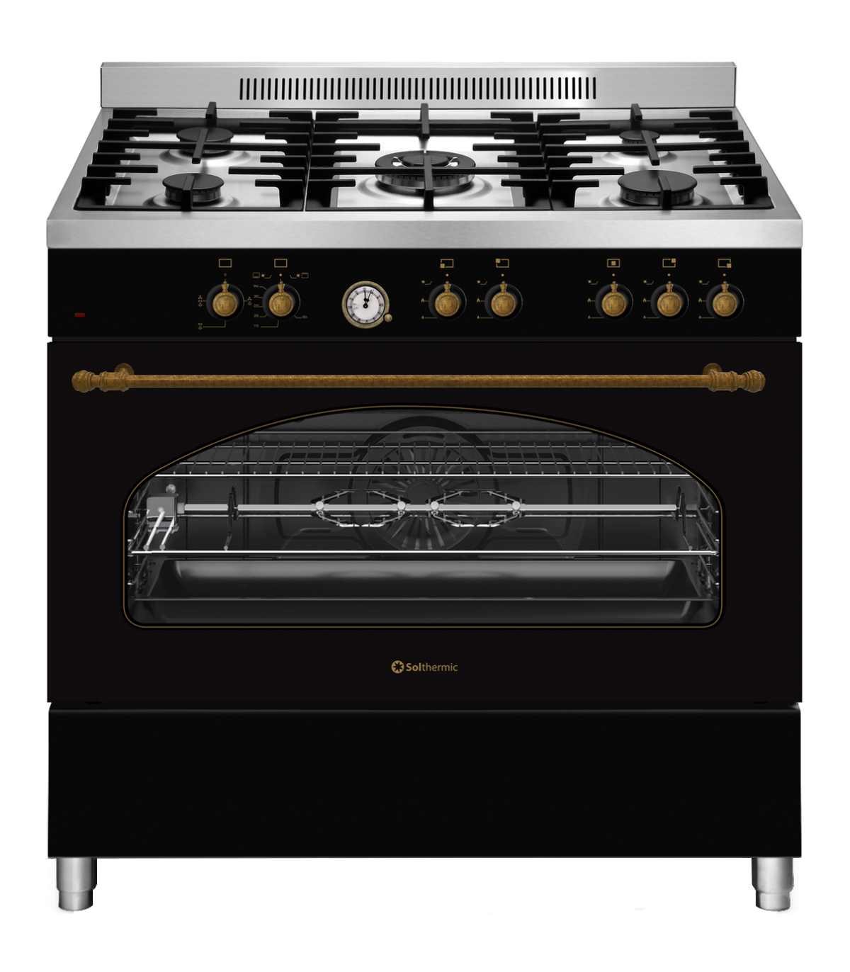 Solthermic Negra Cocina Gas Profesional P9503yewsa 5 Fuegos 90X60cm - Imagen 2