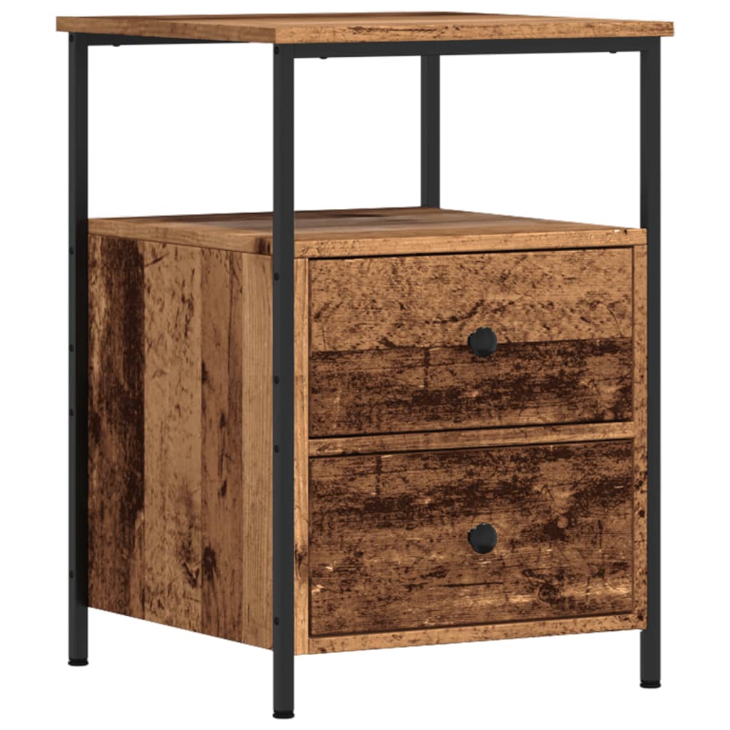 Comodino VidaXL In Stile Legno Antico – 40x30x50 Cm – Mobile Letto Con Ripiani In Truciolato, Piano Resistente E Fissaggio A Parete Incluso - 2
