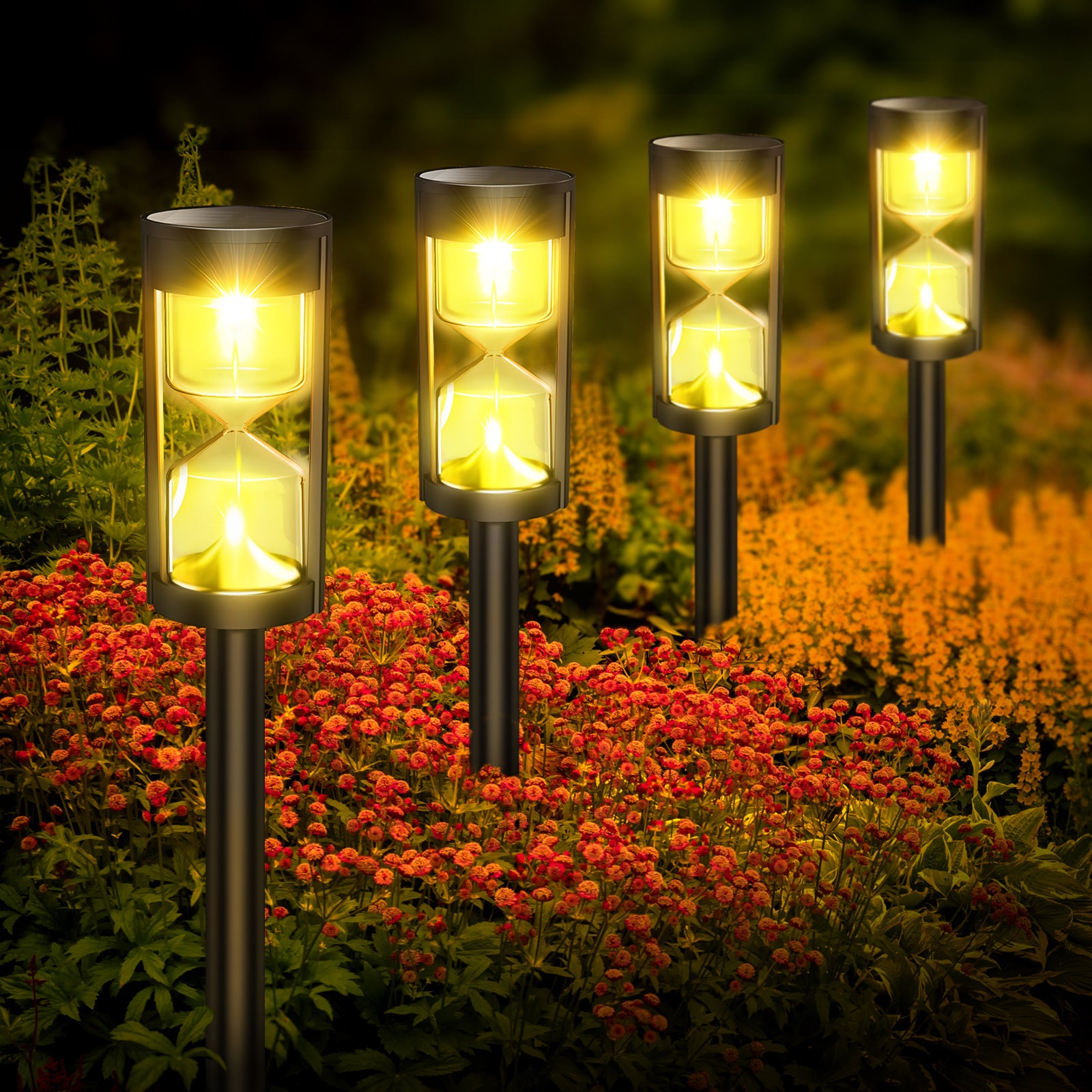 LUXEN Luces De Camino Solares Para Exterior, 3000k Impermeables, Luces De Acera Solares Luz De Paisaje Para Sendero Entrada De Auto Patio Jardín - 7