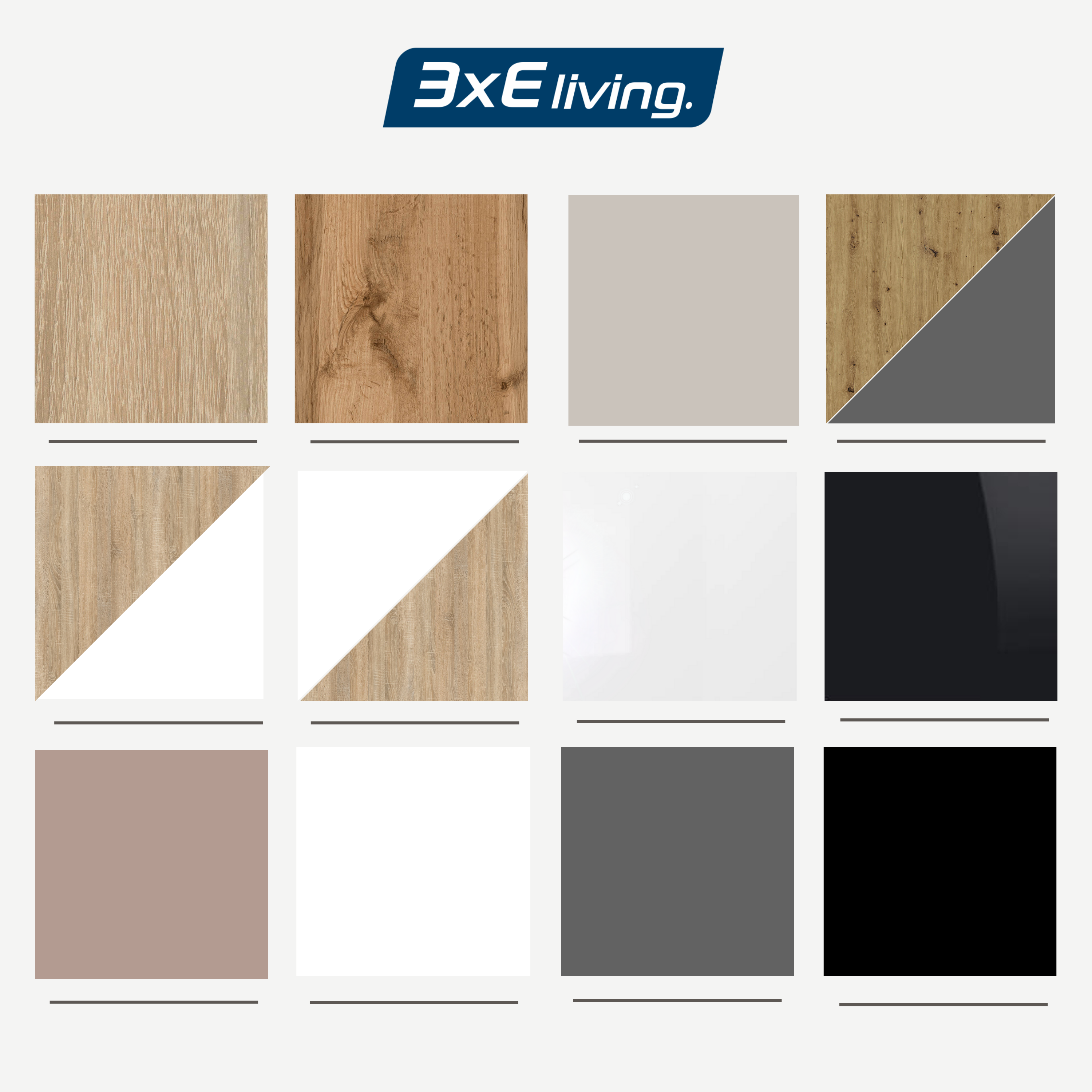 Cassettiera : 8 cassetti, Bianco Opaco / Bianco Lucido, 138 x 101 x 39 cm - 5