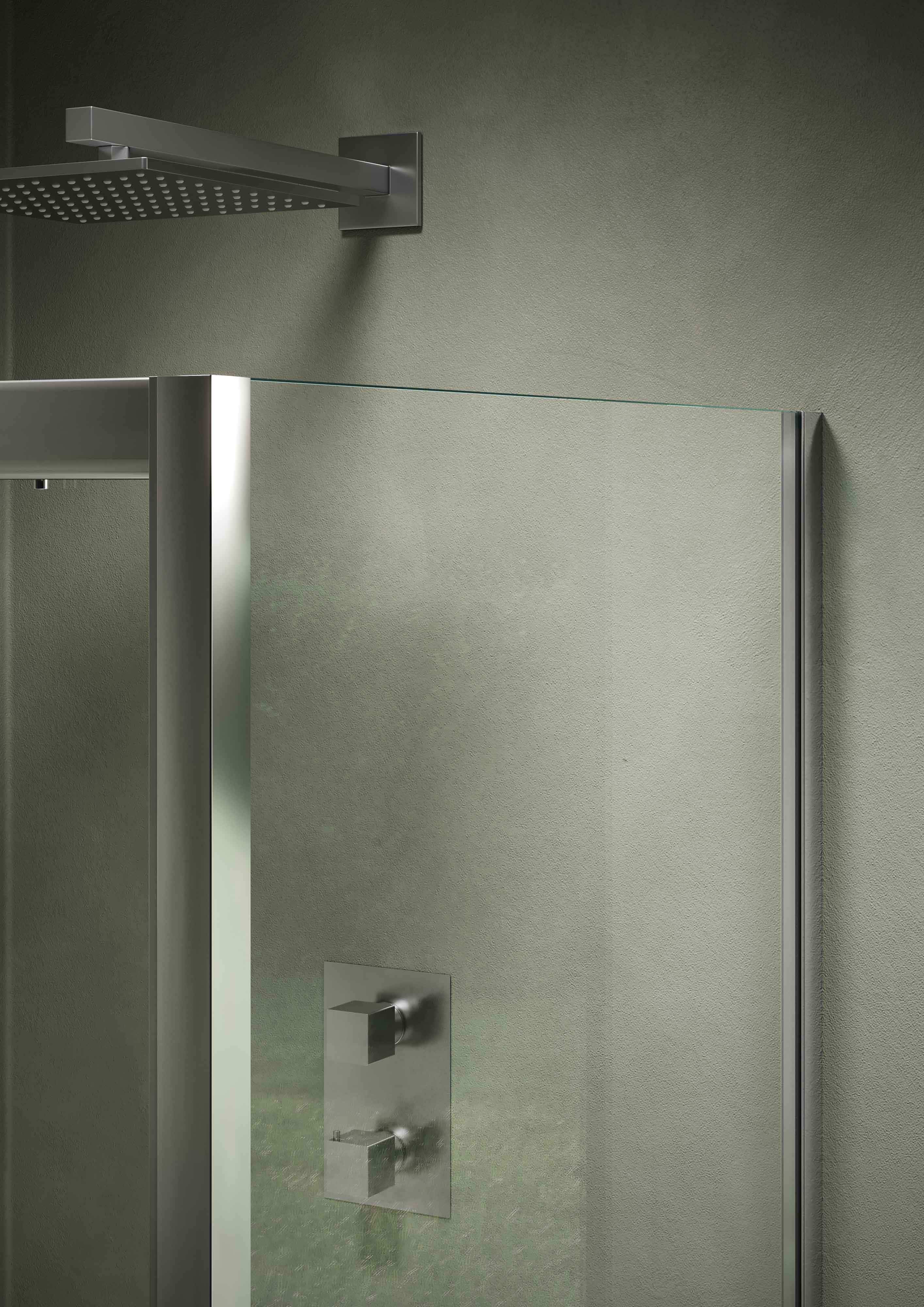 Siro - Box doccia ad angolo 90x70 cm con 1 anta a battente cromo/trasparente - 5