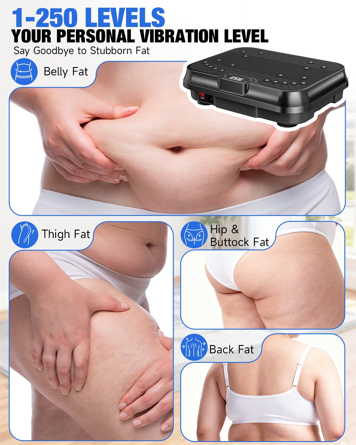 PLATAFORMA VIBRANTE, Potente plataforma vibratória muscular para musculação e escultura com controle remoto e cordão de tração - 8
