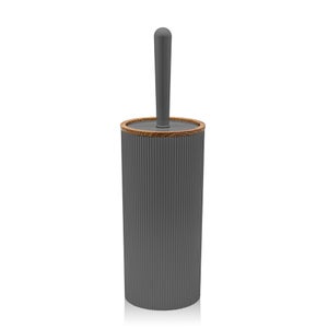 Portascopino In Plastica Opaca Con Scopino In Metallo Cromato - Made In Italy - Colore Beige - 2