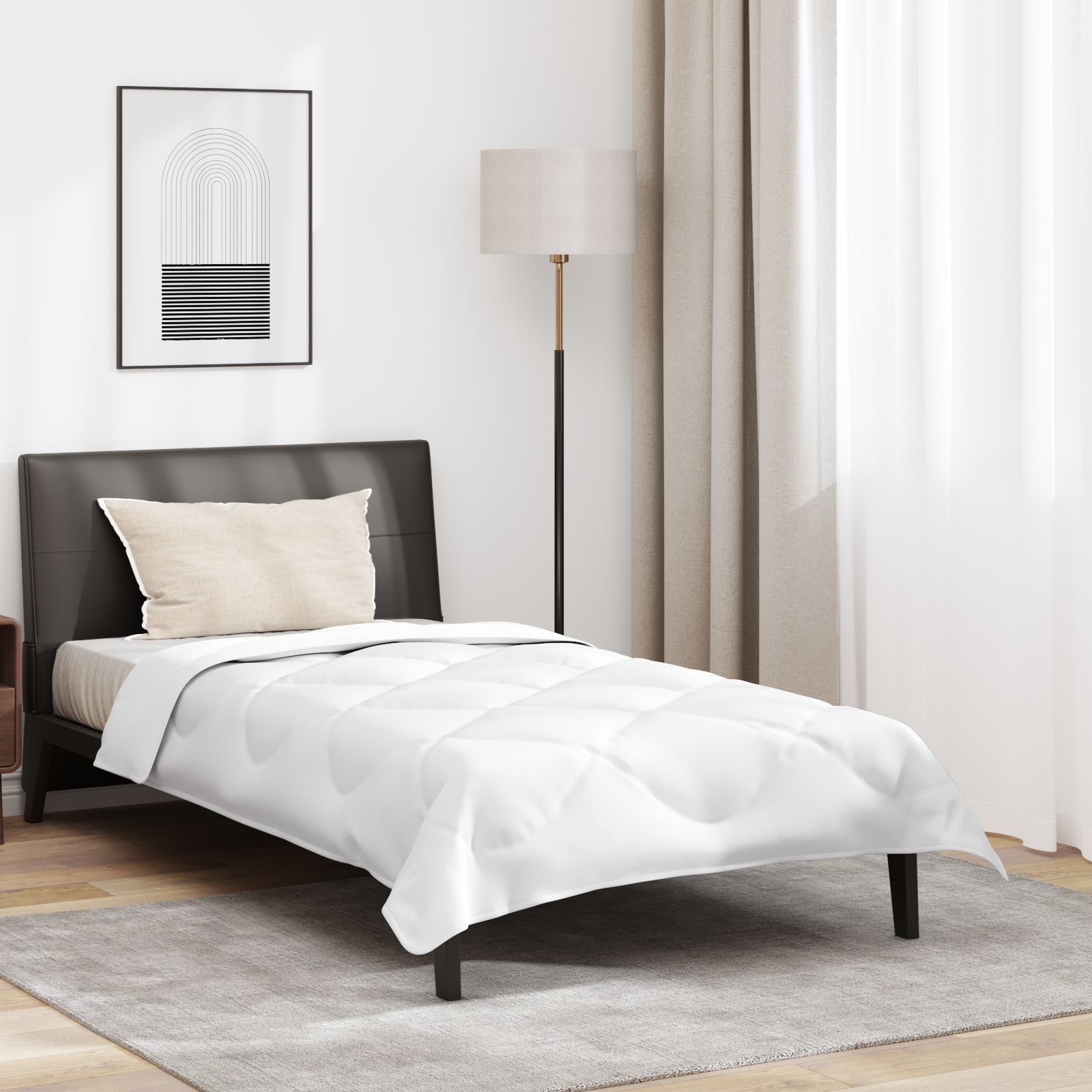 Couette avec oreiller | Duvet Blanc 155 x 200 cm Microfibre - 2