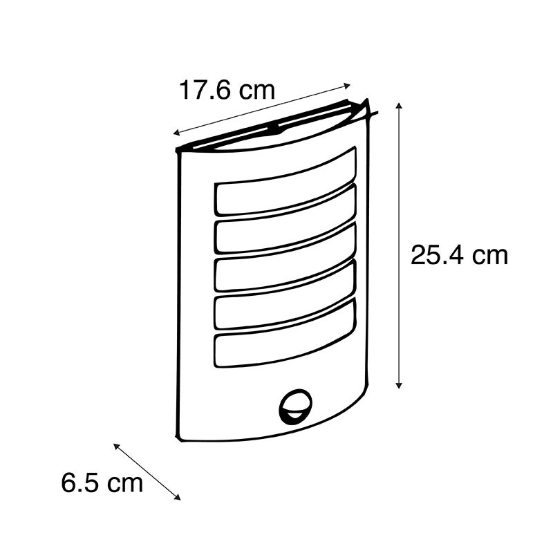 Qazqa moderne applique murale extérieure avec capteur de mouvement, applique murale extérieure avec détecteur de mouvement pour - 3