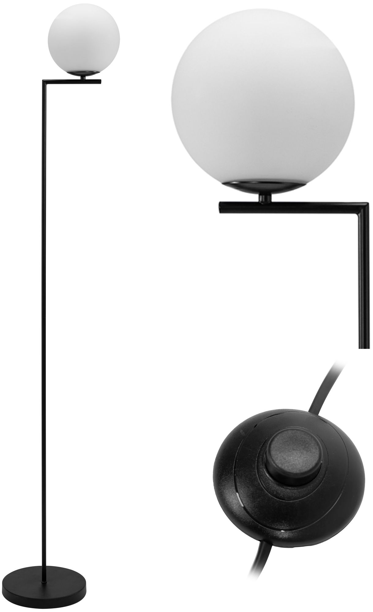 Lampa Stojąca Podłogowa Toolight App920-1F Czarny