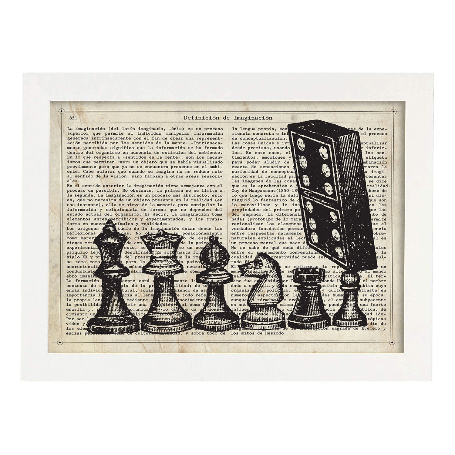 Affiches D'objets Vintage Feuille Mon Royaume Pour Un Cheval Avec Des Images D'objets Vintage Avec Des Définitions Espagnoles Cadre Noir A4 - 2