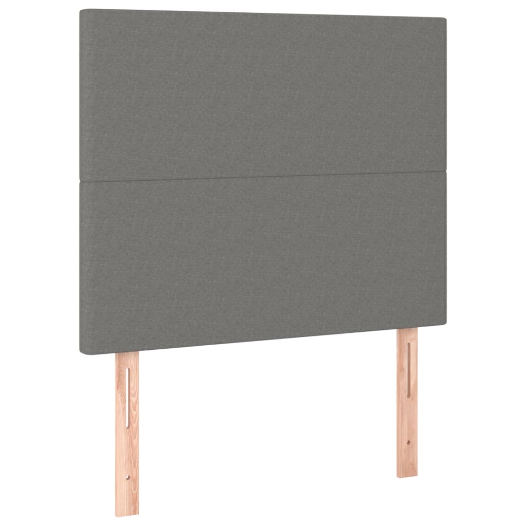 Cadre de lit sans matelas gris foncé 100 x 200 cm tissu - 9