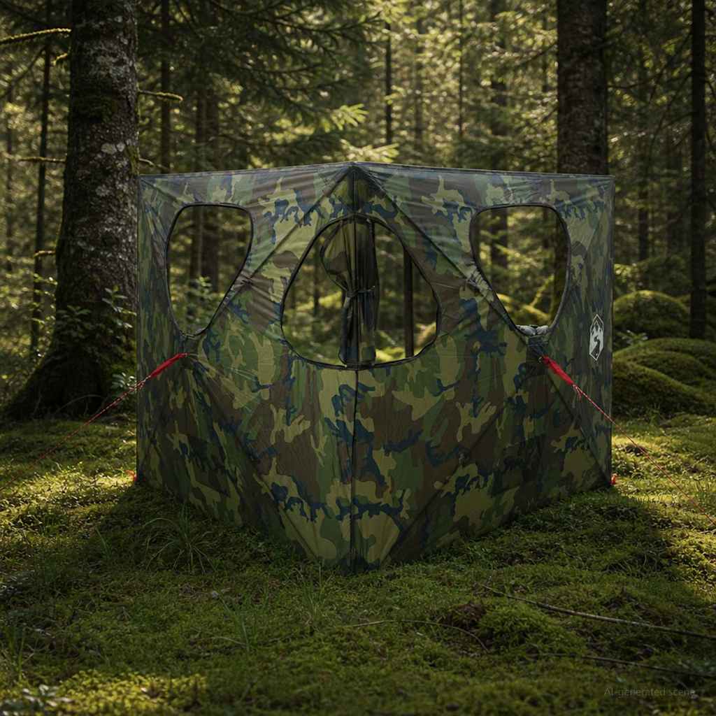 Vidaxl Tienda De Caza Camuflaje 145 X 145 X 150 Cm Poliéster Y Acero , Leroy Merlin