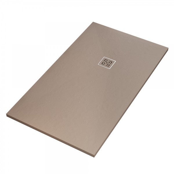 Piatto doccia mineralmarmo roma con griglia in tinta colore tortora, dimensioni 75x150 - 4