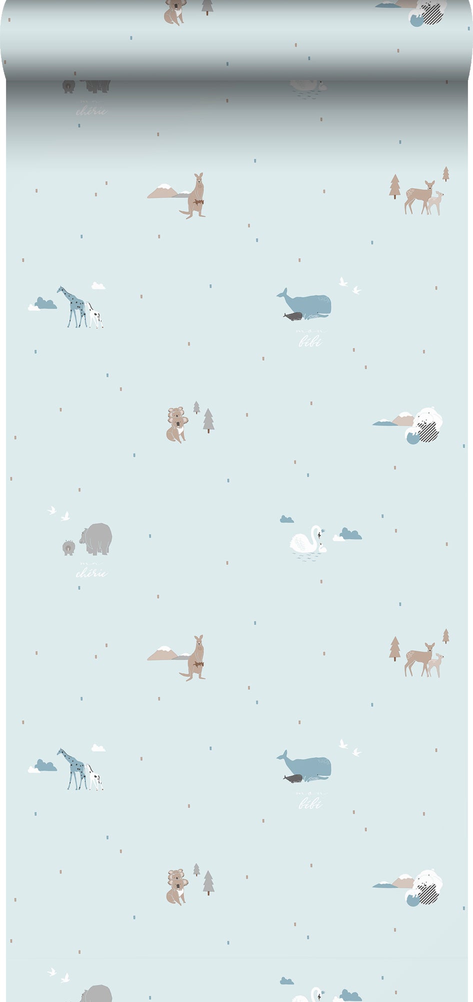 Tapeta Zwierząt jasnoniebieskim - 53 cm x 10 m - SANDERS &amp; SANDERS