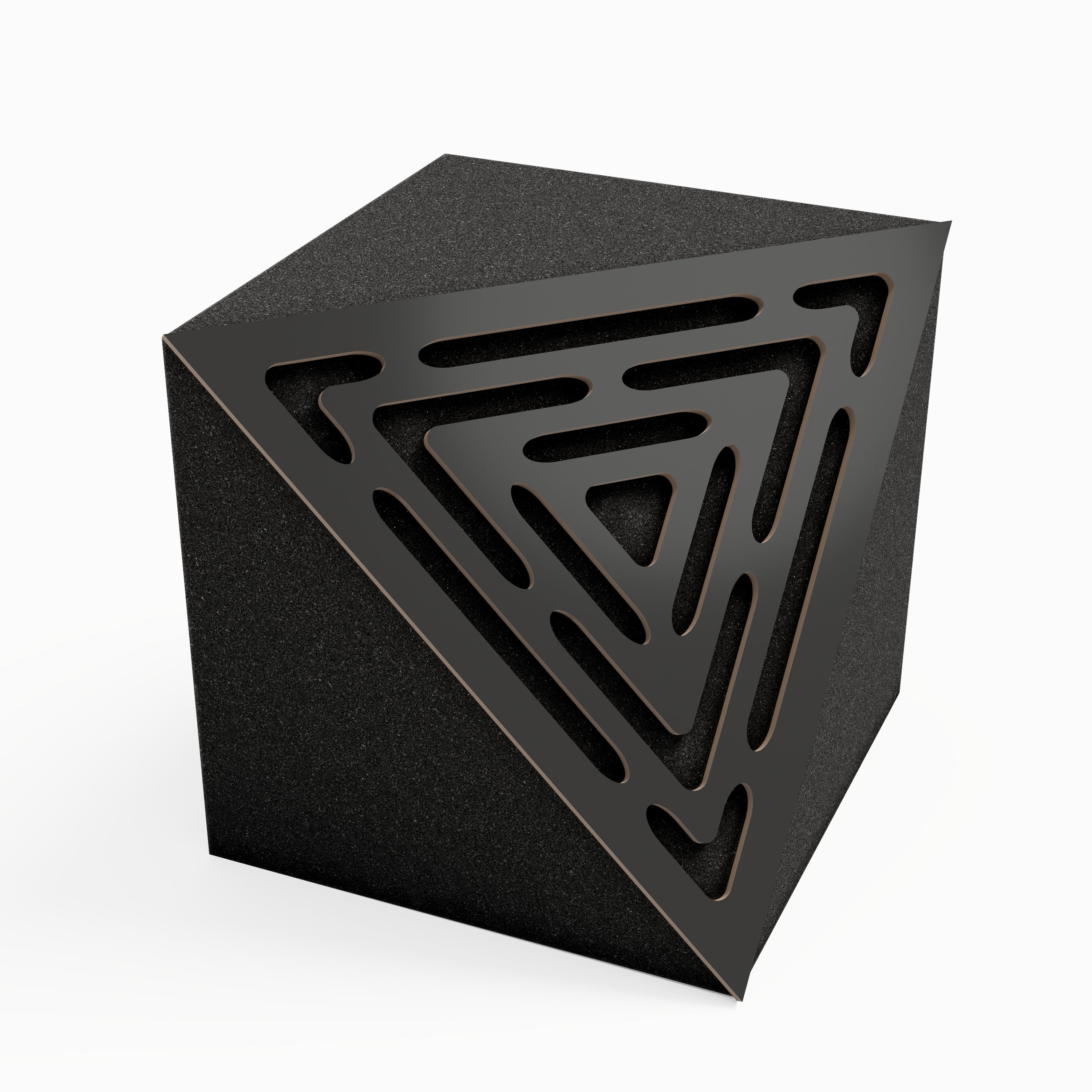 Lot de 2 Pièges à basses d'angle cubiques TRICUB WAVE acoustiques insonorisants - MDF perforé laminé et mousse acoustique - Noir - 3