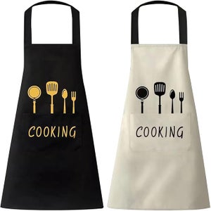 Grembiule Da Cucina Smooflly A06 - Con Gufi - Tessuto Oxford Impermeabile - 79x68,6 Cm - Collo Regolabile - Lavabile