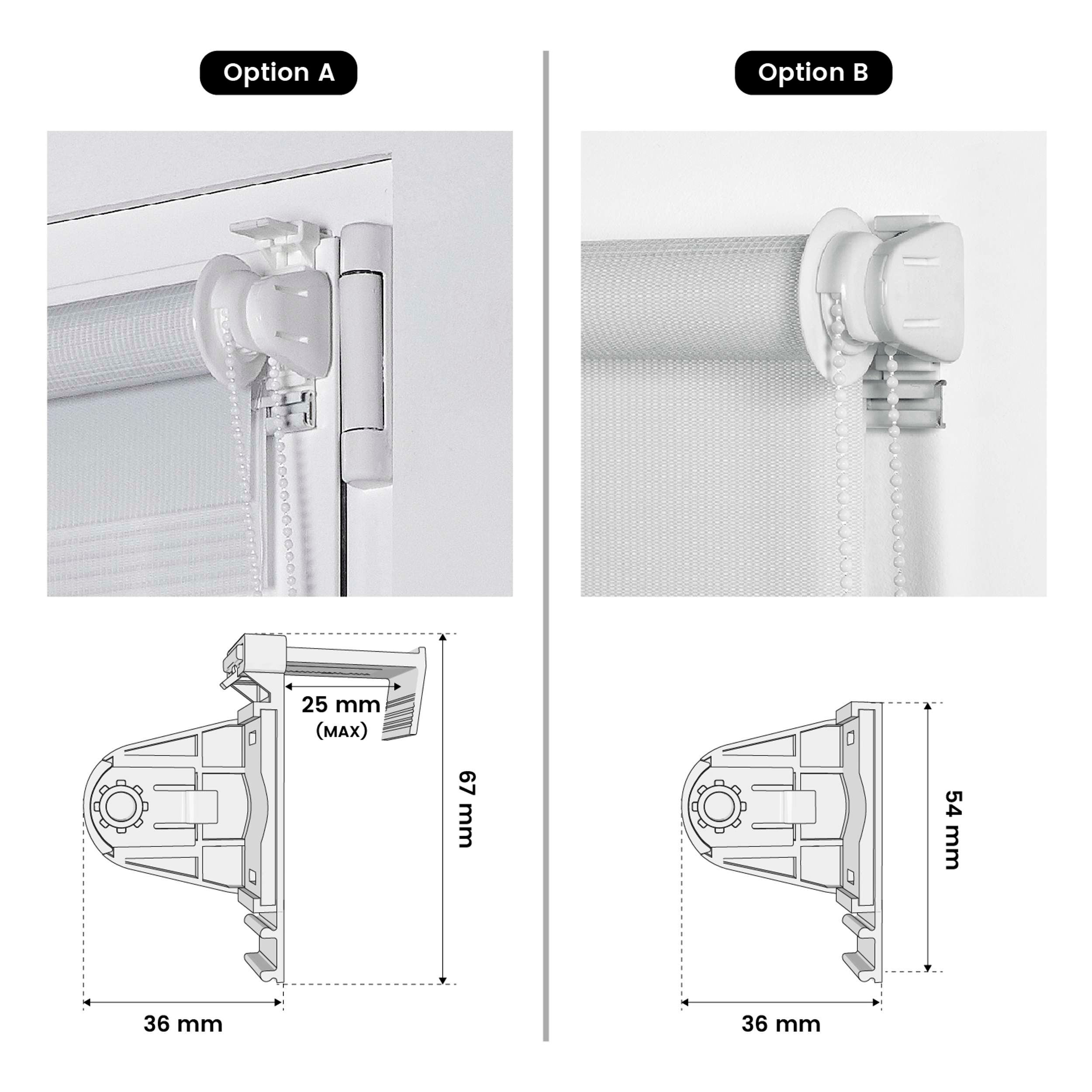 Estor de rolo EasyFix Dia/Noite, estore de instalação sem furos Branco, 120 x 180 cm - 7