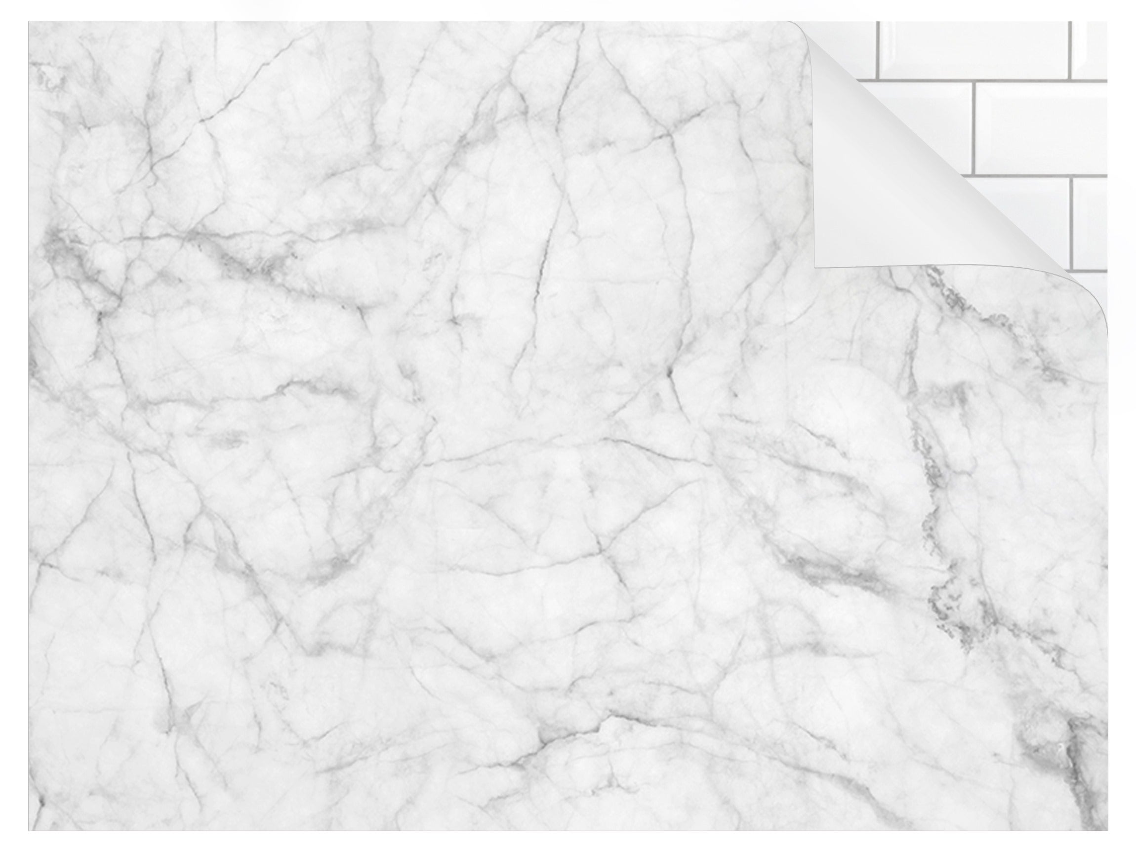 Rivestimento cucina moderno rivestimento adesivo cucina resistente a acqua e olio per pareti e piastrelle Bianco Carrara 50 x 50 cm - 7