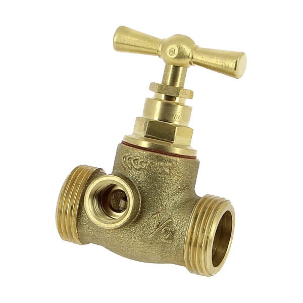 Robinet d'arrêt laiton N.F. avec purge Mâle-Mâle 3/4 - 2