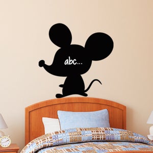 Sticker Ardoise Tableau Noir Effaçable – Silhouette Souris, 30 X 35 Cm