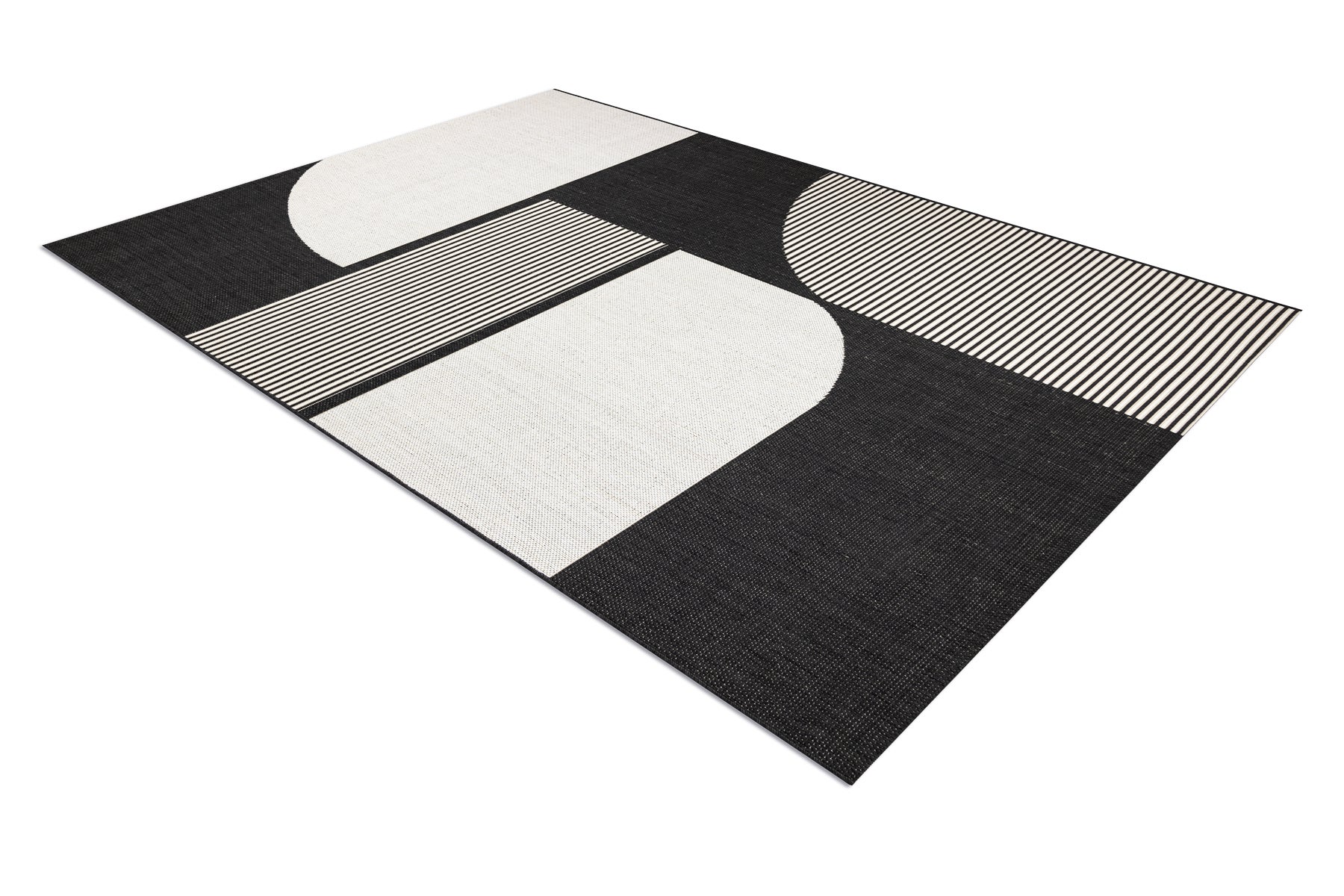 Dywan SZNURKOWY SIZAL FLAT 49384690 ABSTRAKCJA krem / czarny 120x170 cm - 3