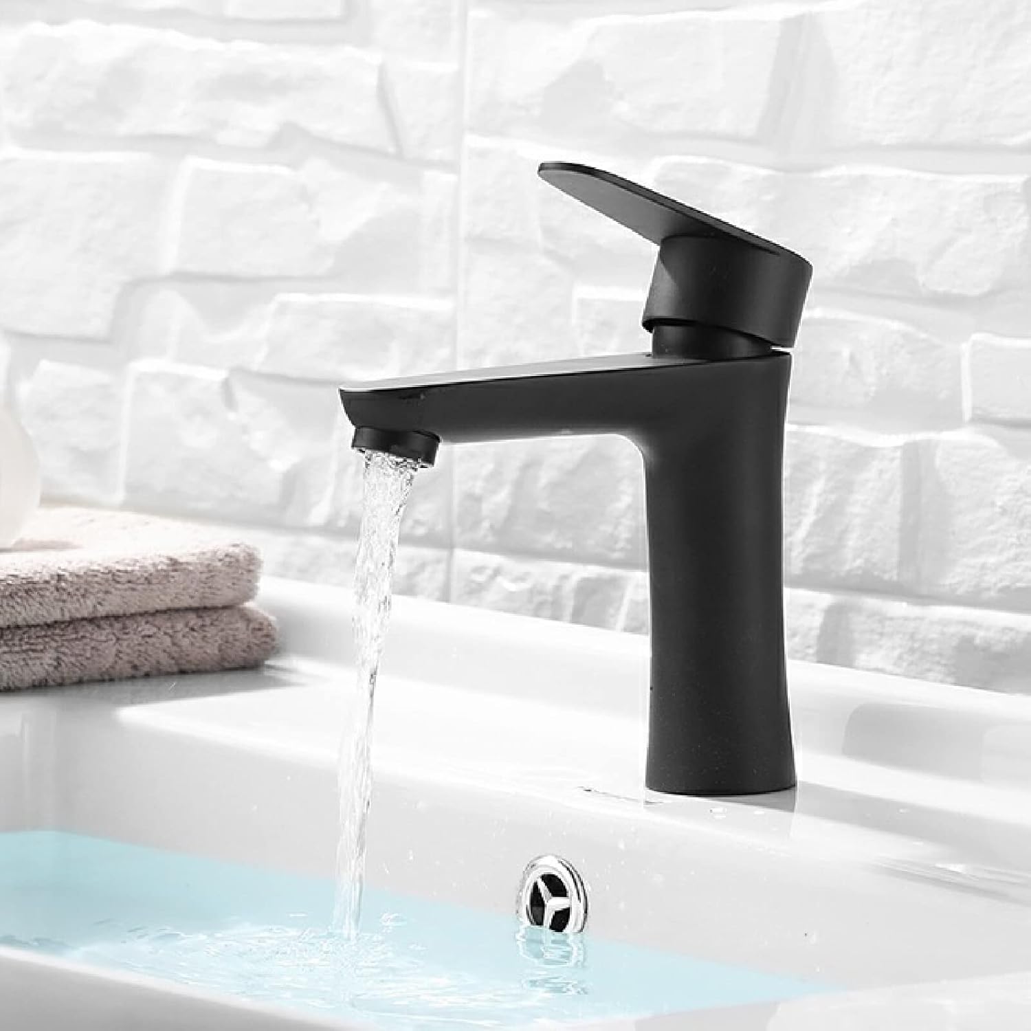 Bateria umywalkowa, bateria łazienkowa, bateria umywalkowa z ciepłą i zimną wodą, bateria umywalkowa łazienkowa, czarna