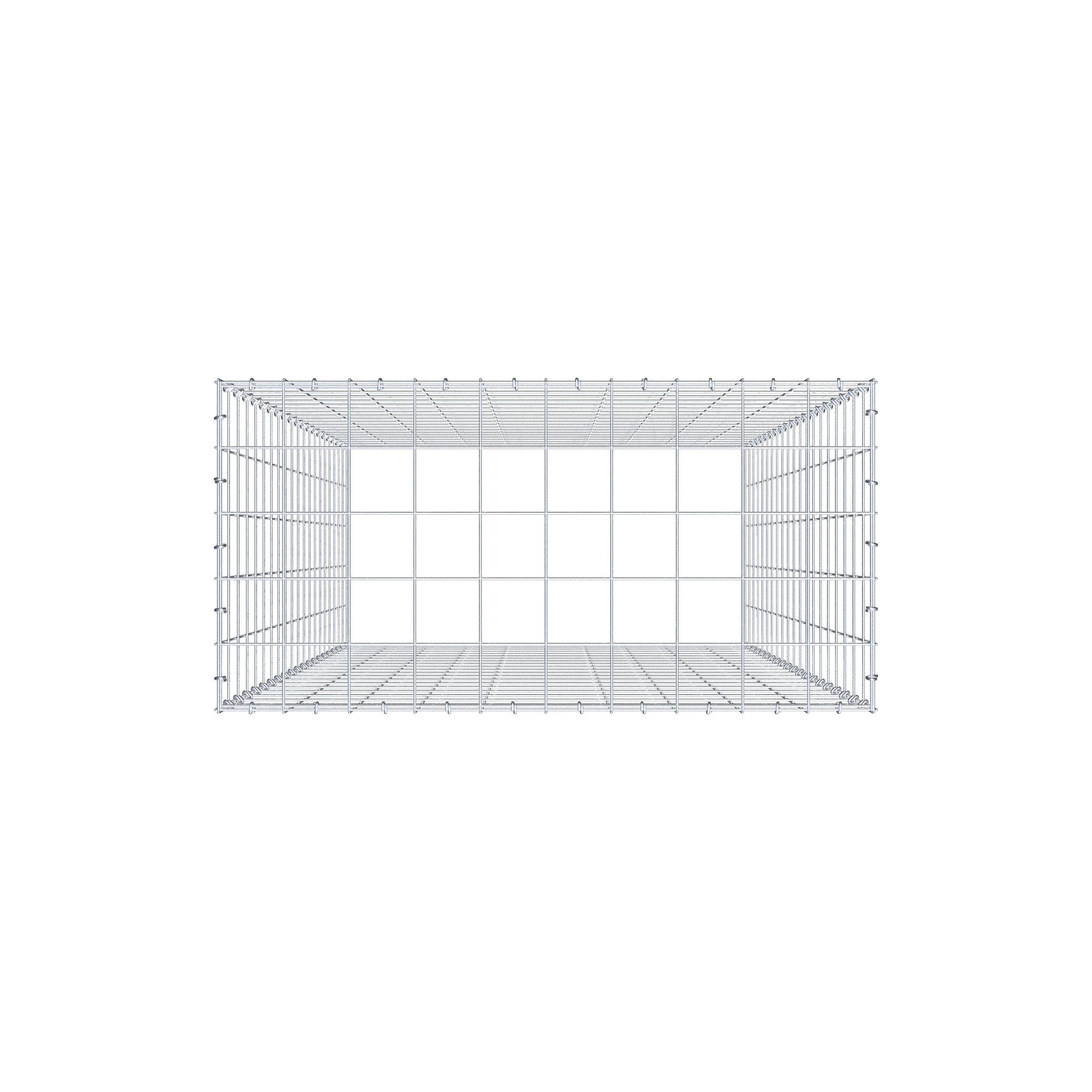 Gavión para apilar en acero galvanizado 200x100x50cm (LxAxP), malla 10 x 10cm, Anillo en C, sin rejilla inferior - 8