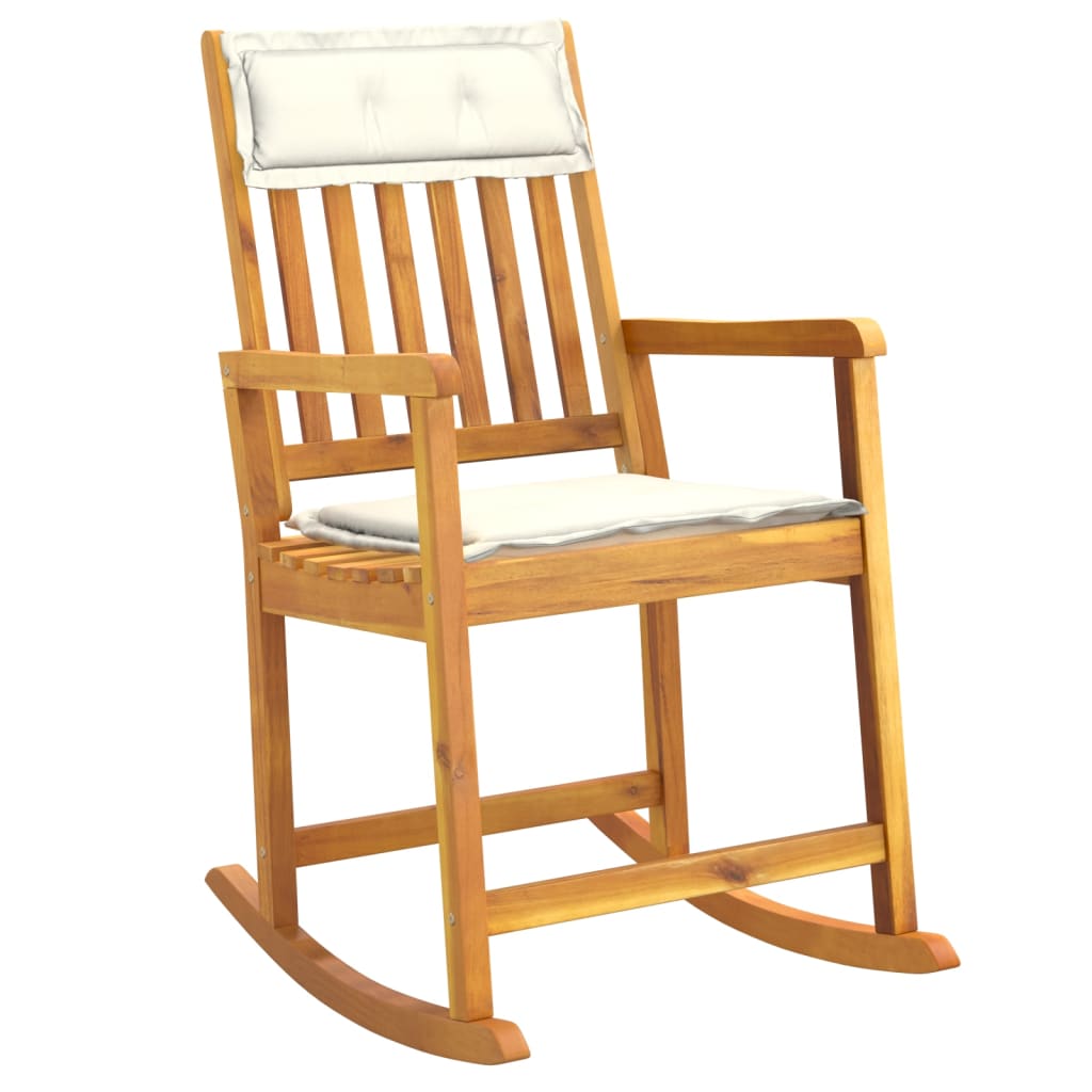 Chaise à bascule avec coussin | Rocking chairs | Fauteuil à bascule | Fauteuil de relaxation bois massif d'acacia612516 - 2