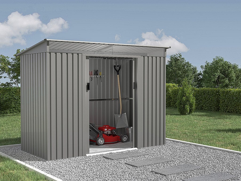 Wiata ogrodowa FOLCO ze stali galwanizowanej, z przezroczystymi świetlikami – 3,24 m²