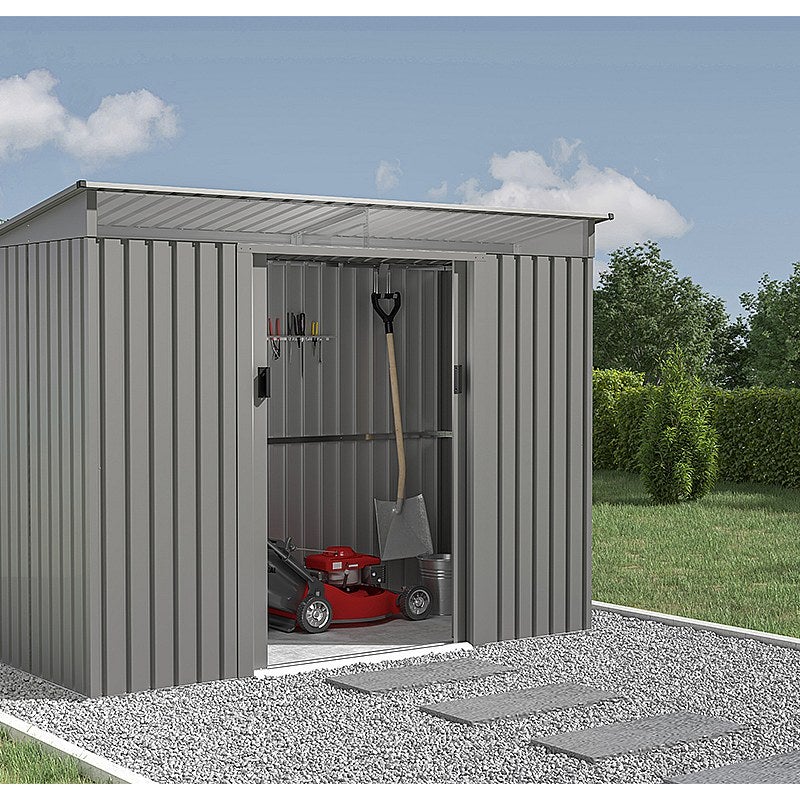 Wiata ogrodowa FOLCO ze stali galwanizowanej, z przezroczystymi świetlikami – 3,24 m²