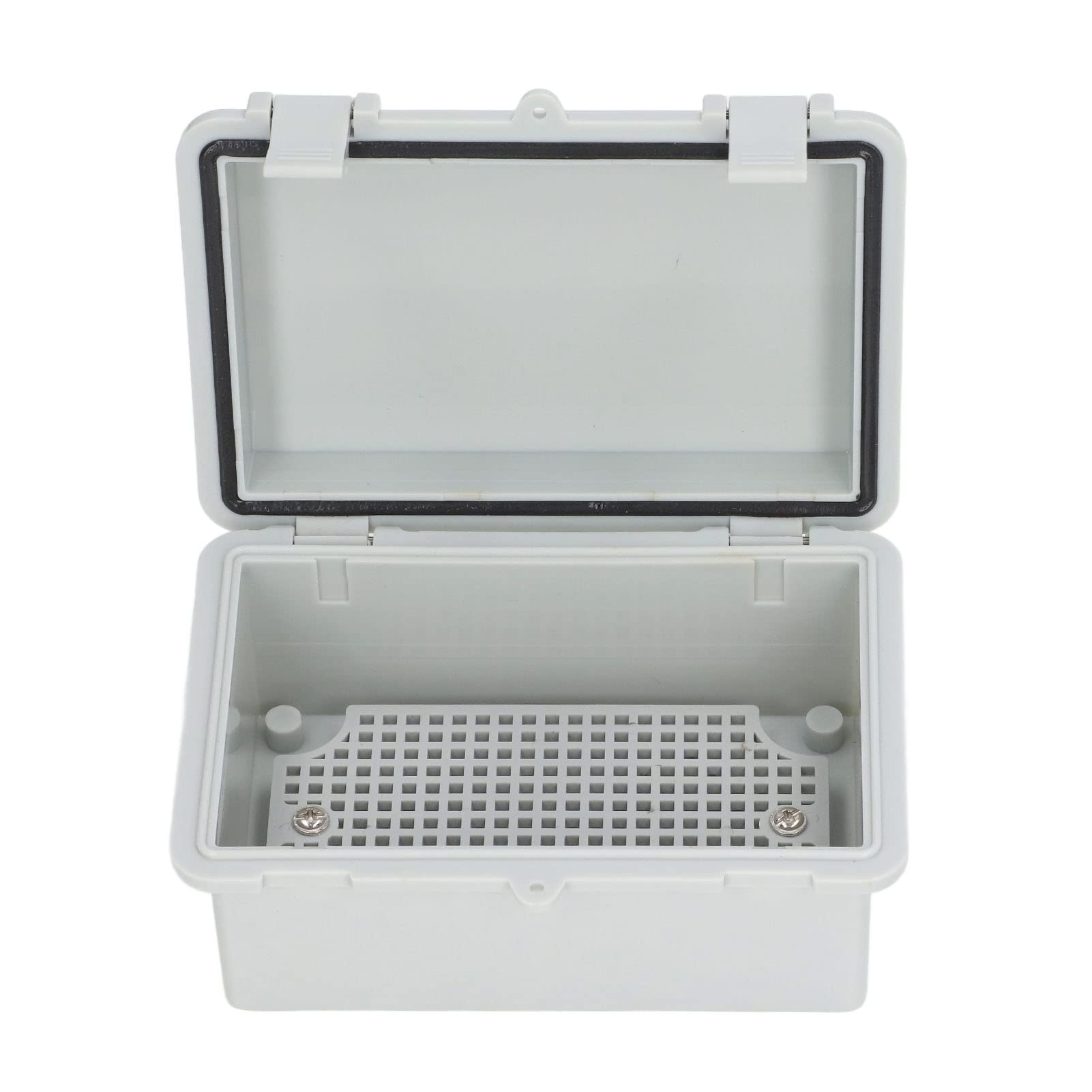 Boîte électrique étanche, boîte de jonction extérieure isolée anti-poussière avec couvercle à charnière et clip en plastique pour bricolage, gris - 7