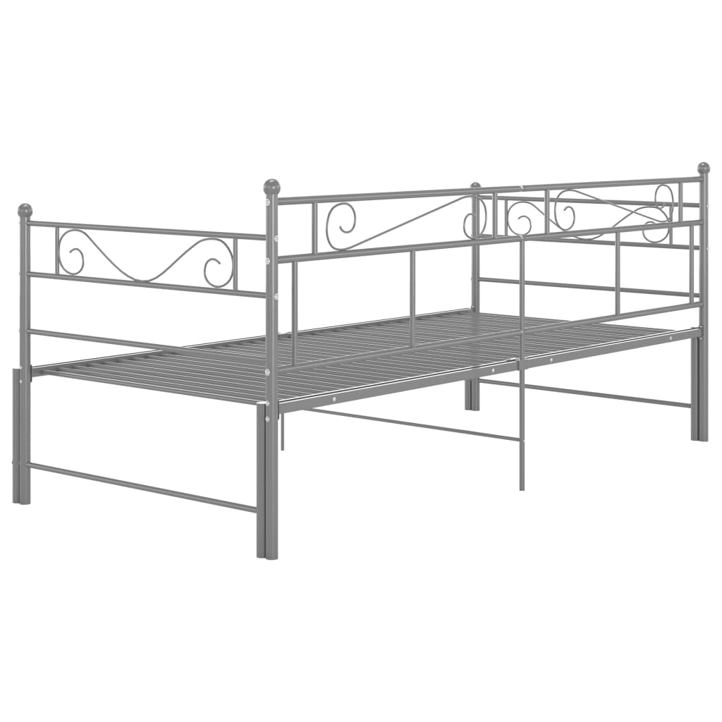 Maison Exclusive - Cadre de canapé-lit extensible sans matelas gris métal 90x200cm - 9