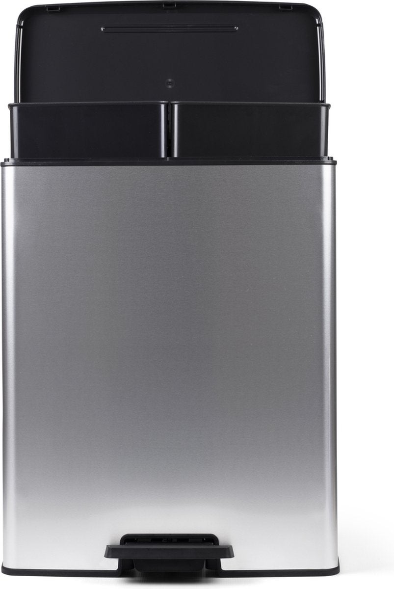 Poubelle de tri Decobin Duo 26 + 26L - Gris métalisé - CURVER - 7