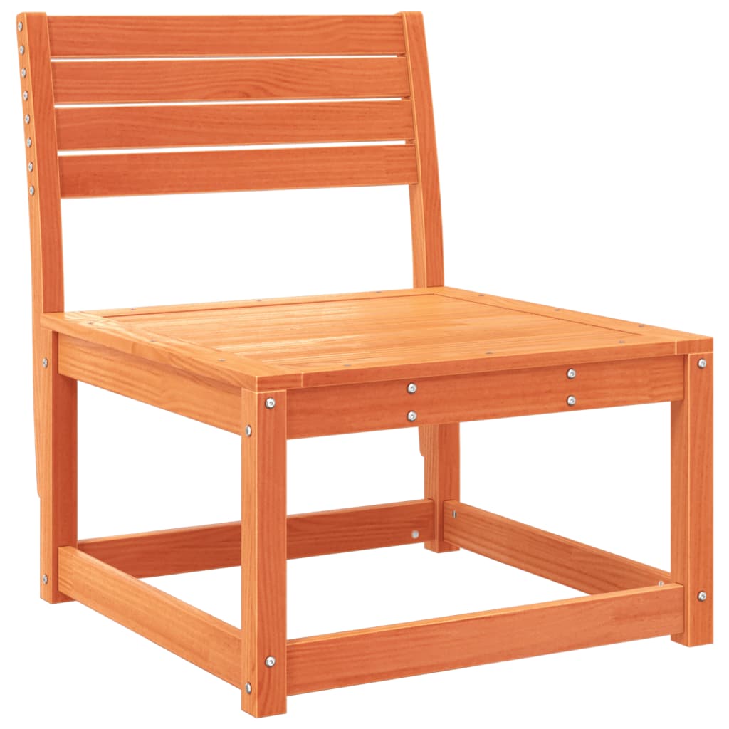 Salon de jardin 4 pcs cire marron bois de pin massif - 5