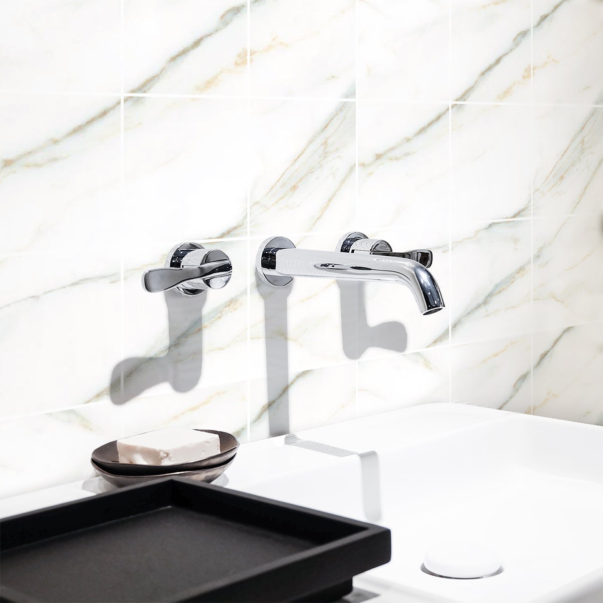 9 vinilos baldosas de cemento mármol blanco paz - adhesivo de pared - revestimiento sticker mural decorativo - 9stickers10x10cm - 5