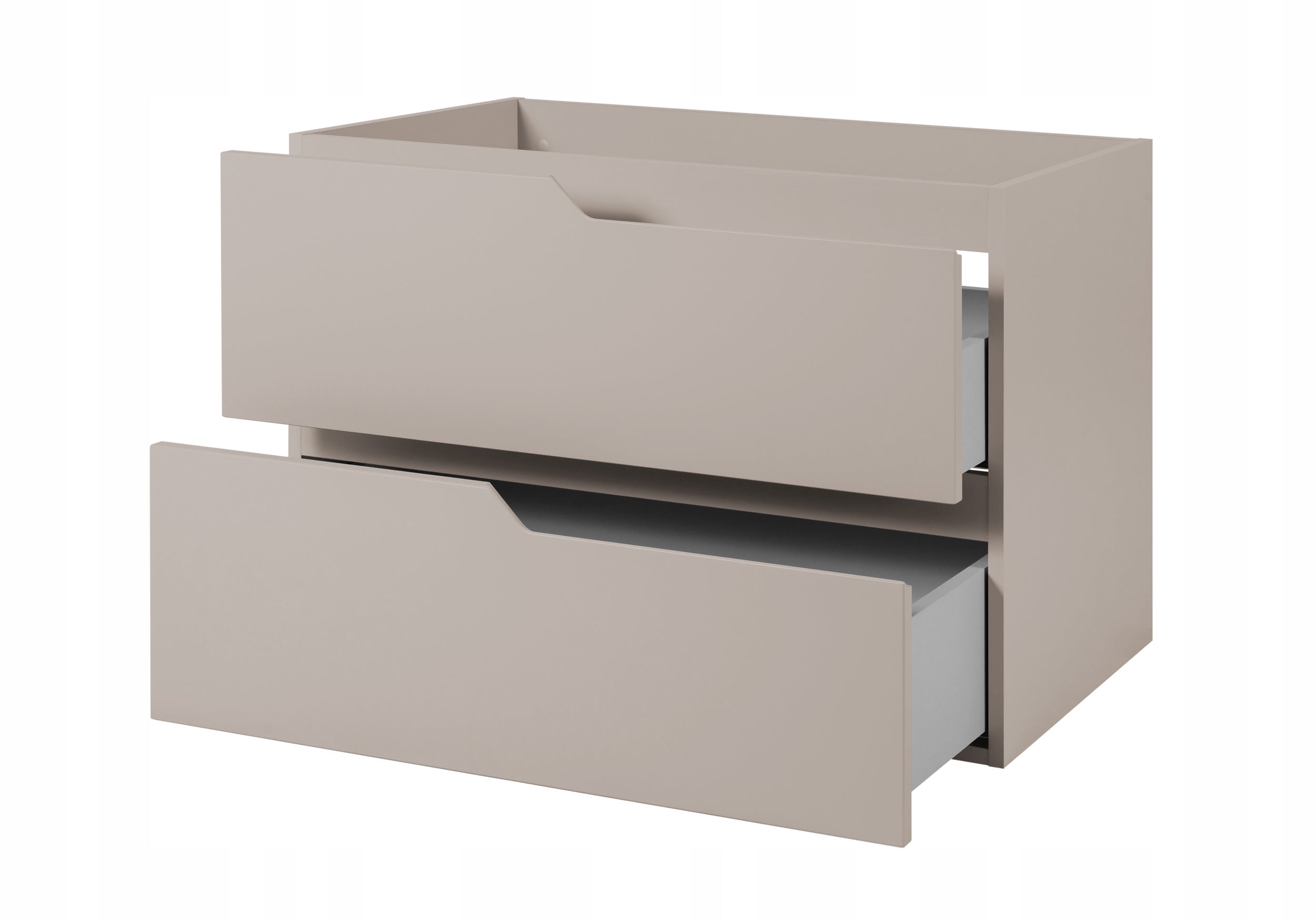 Szafka łazienkowa MODERN 80 cm kaszmirowa mat 2 szuflady frezowane uchwyty - 3