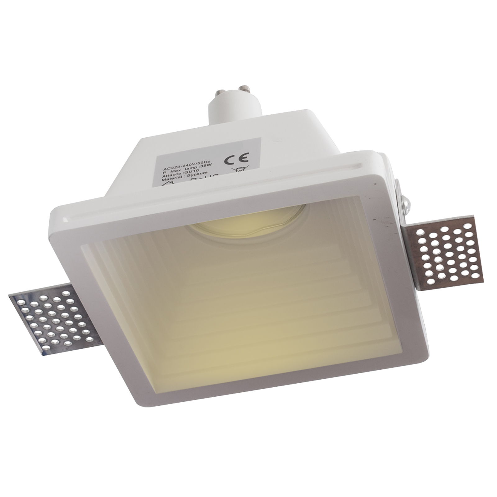 805 Faretto Isyluce Quadrato Di Gesso Da Incasso A Soffitto A Scomparsa Gu10 220v - Foto 9