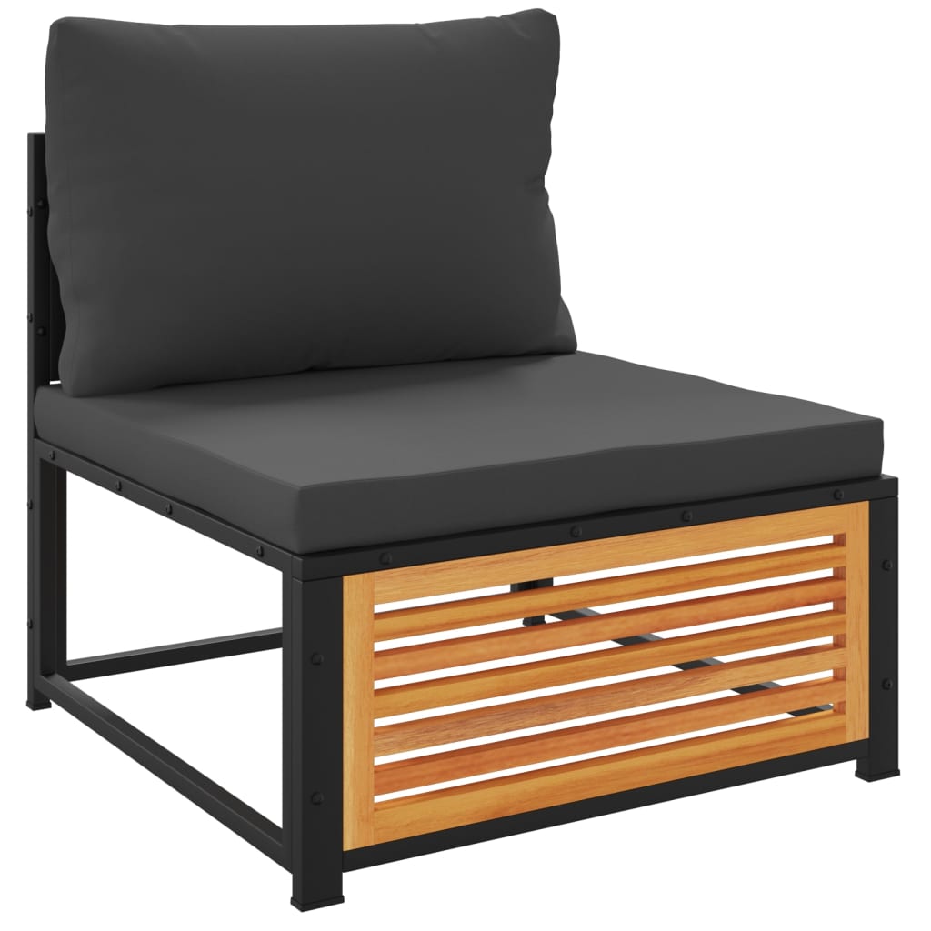 Maison Exclusive - Salon de jardin avec coussins 3 pcs bois massif d'acacia - 5