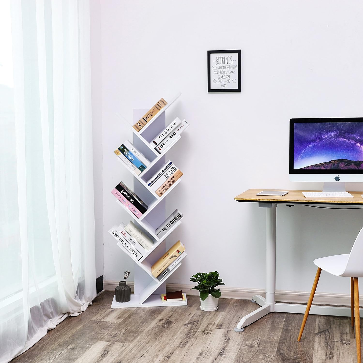 Bibliothèque pour Séjour en Bois Blanc H. 141.5 x l. 50 x P. 25.0 cm - 3