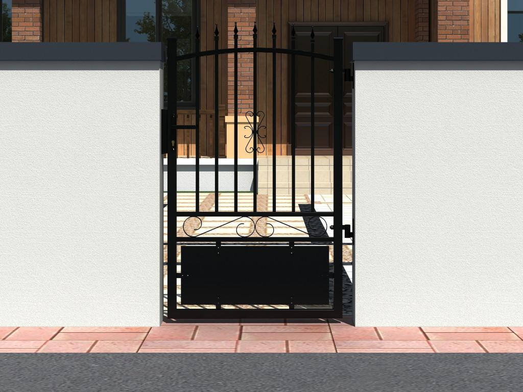 Portillon battant aluminium ajouré L110 x H170 cm noir NERBIS - 2