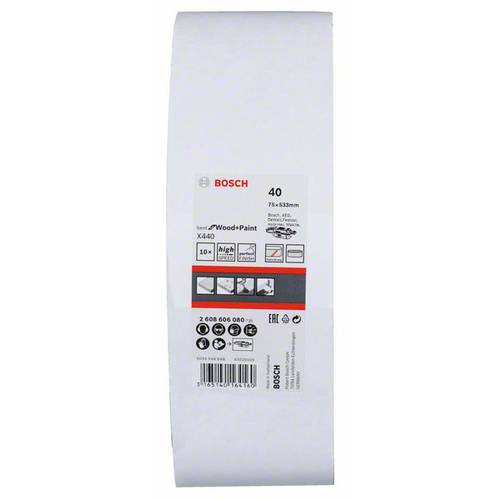 Bosch PRO X440 taśma szlifierska 75 x 533 mm 40 - 2608606080 - 2