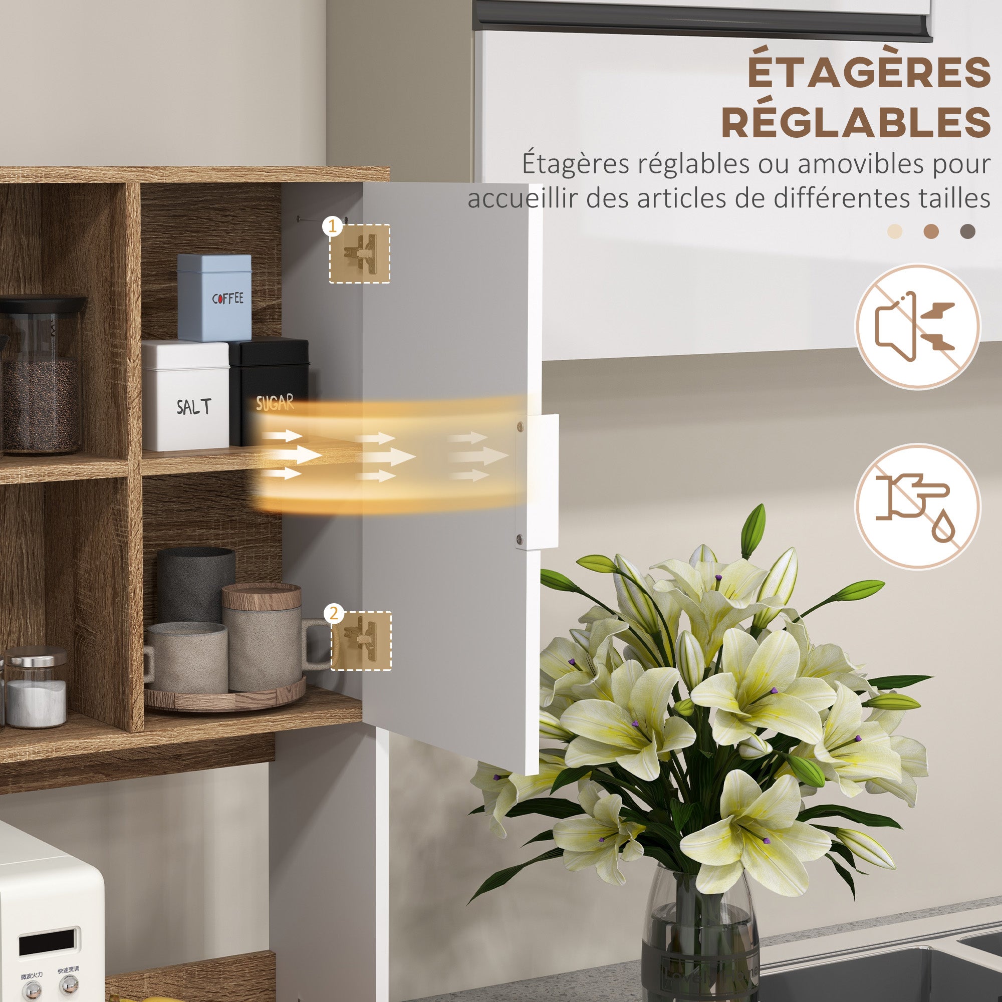 Armoire de cuisine panneau de particules HOMCOM - 5