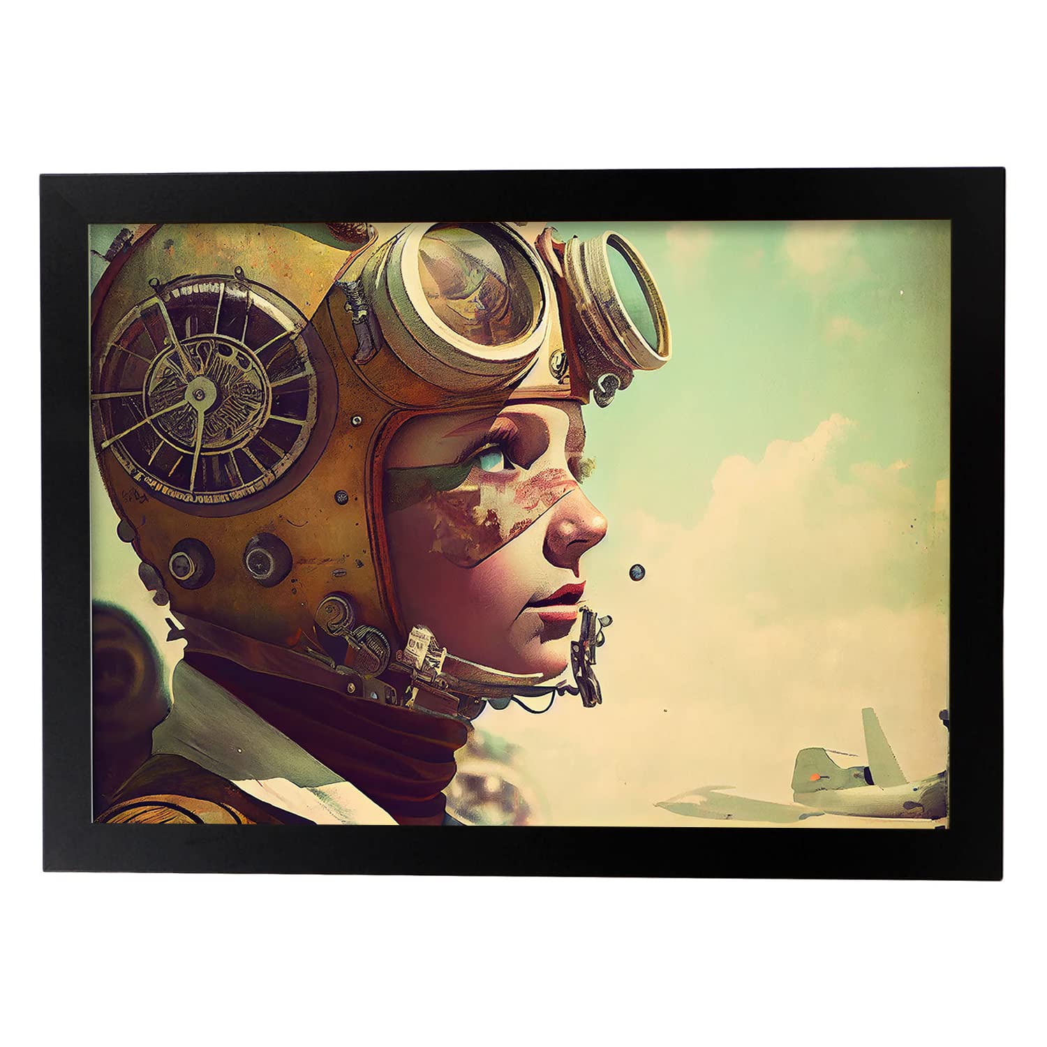 Nacnic poster piloto en estilo surrealismo cinematográfico ilustraciones y grabados de historieta abstracta y artística para a3 marco negro